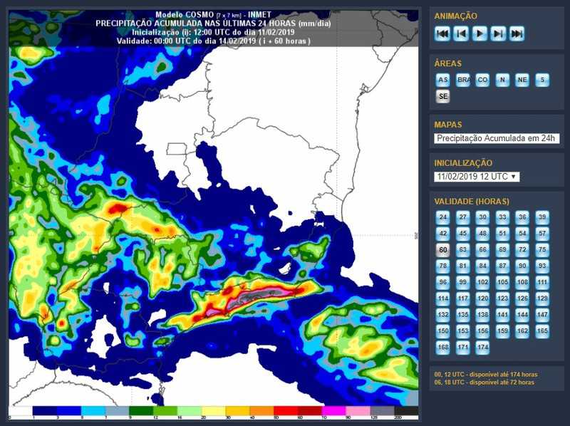  Inmet alerta sobre chuva e rajadas de vento a 80km/h